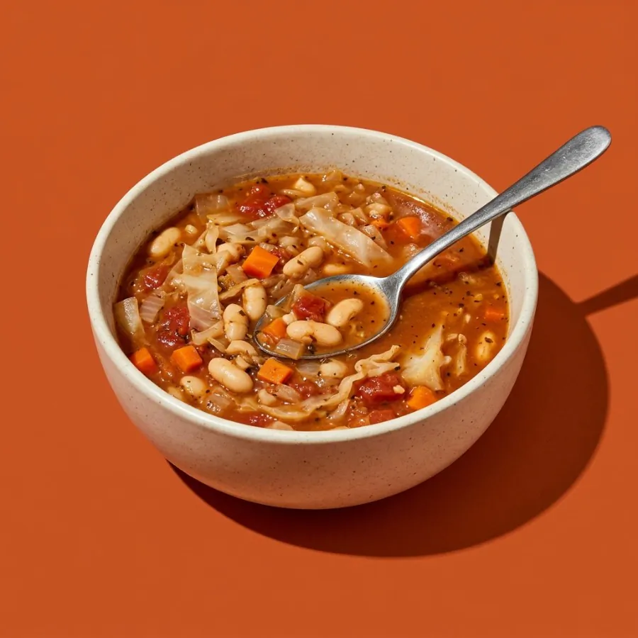 Rauchige Weißkohlsuppe mit weißen Bohnen, Foto 3