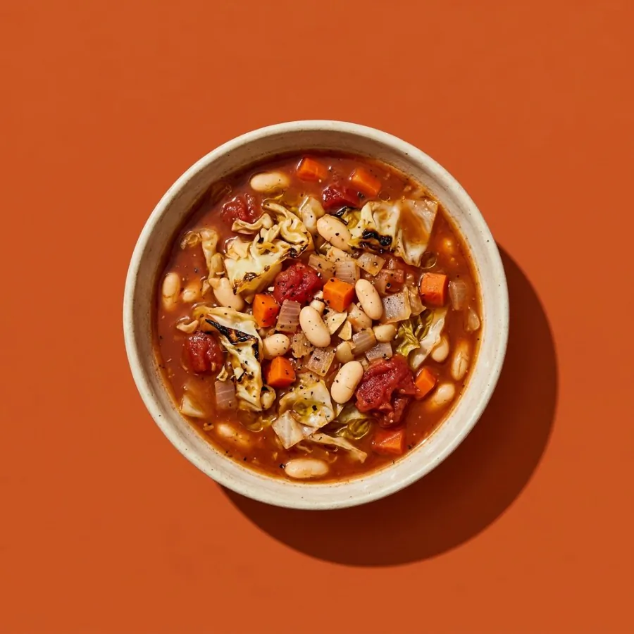 Rauchige Weißkohlsuppe mit weißen Bohnen
