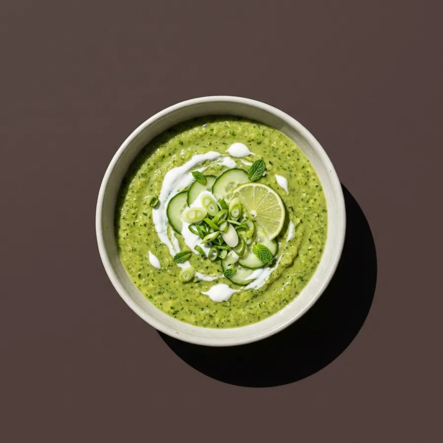 Kalte Avocado-Gurken-Suppe