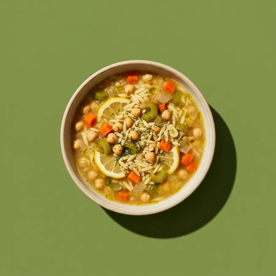 Lemony chickpea and orzo soup