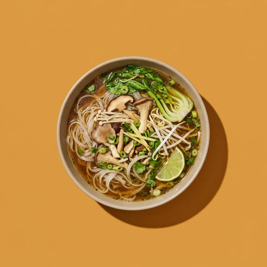 Mushroom pho-style soup