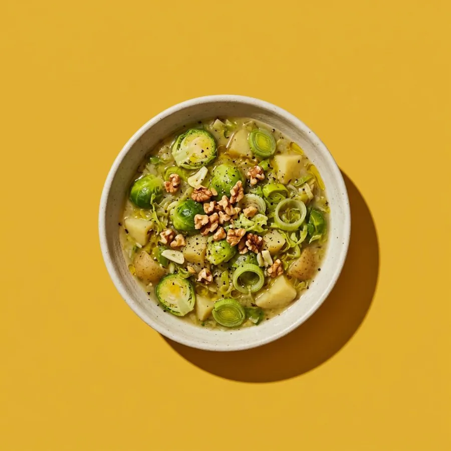 Brussels sprout and leek soup