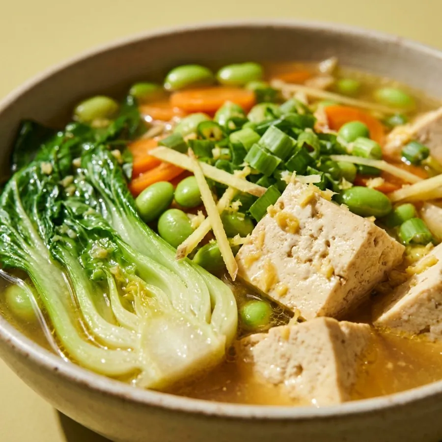 Ginger broth with tofu and greens, photo 2