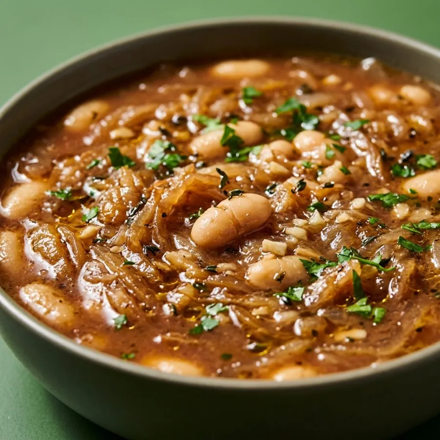 Caramelised onion and white bean soup with thyme, photo 2
