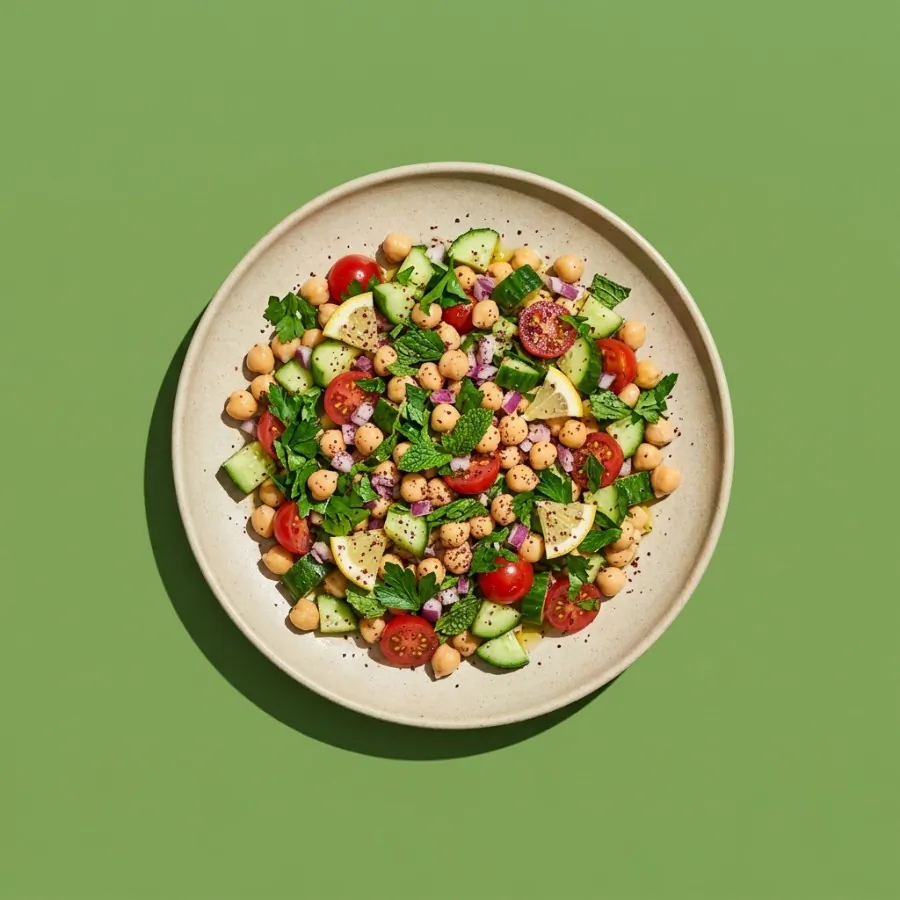 Chickpea salad with sumac and mint