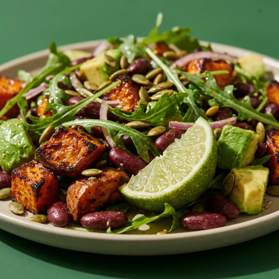 Roast sweet potato and kidney bean salad with lime, photo 2
