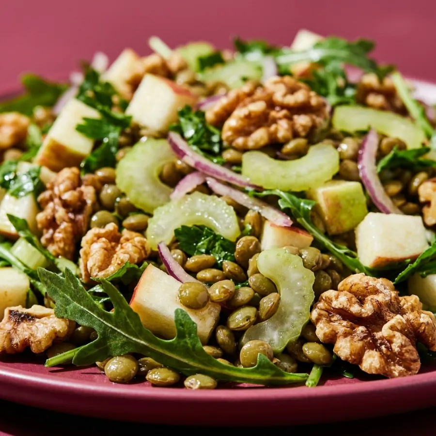 Green lentil, walnut and apple salad, photo 2