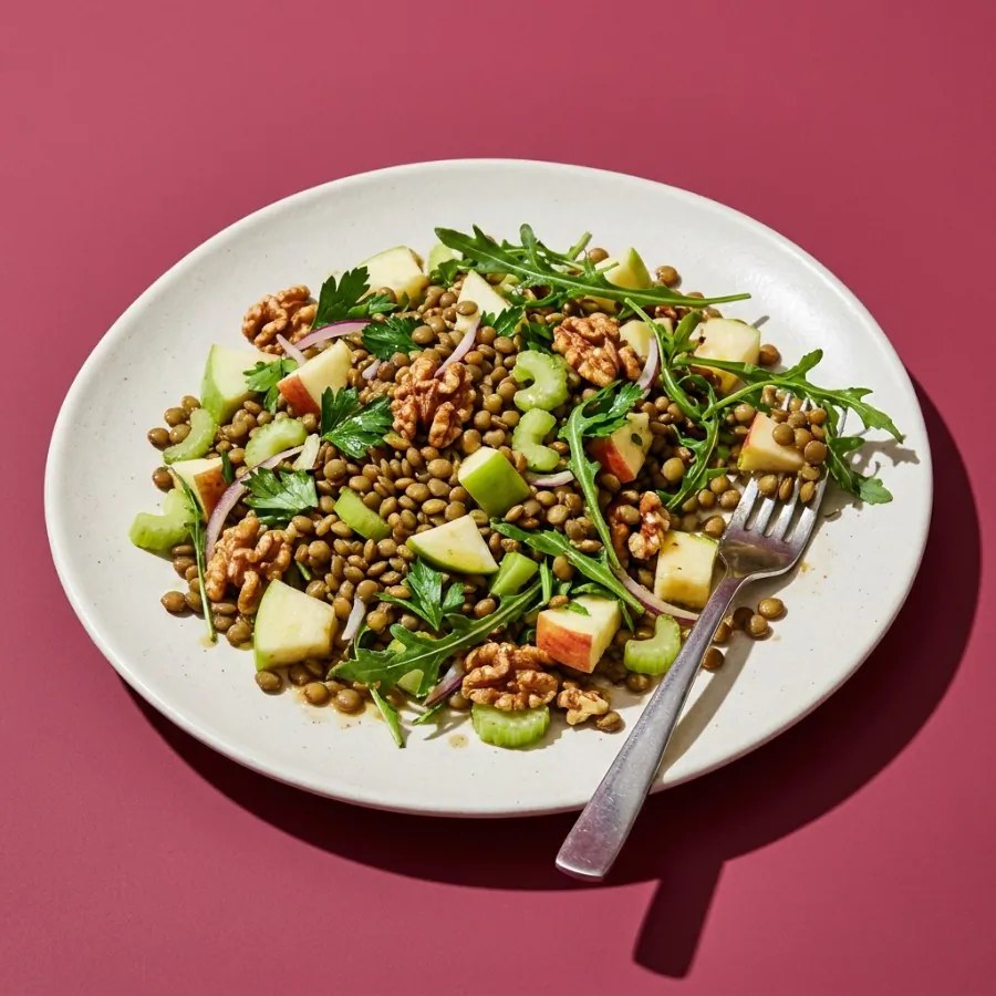 Green lentil, walnut and apple salad, photo 3