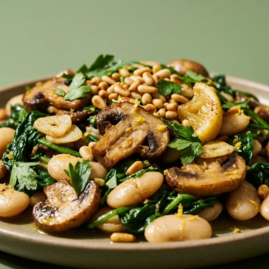 Warm mushroom and butter bean salad, photo 2