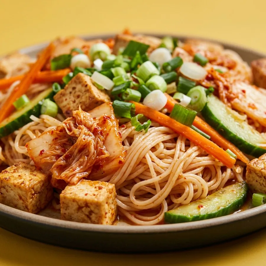 Insalata di noodles di riso con kimchi e tofu, foto 2