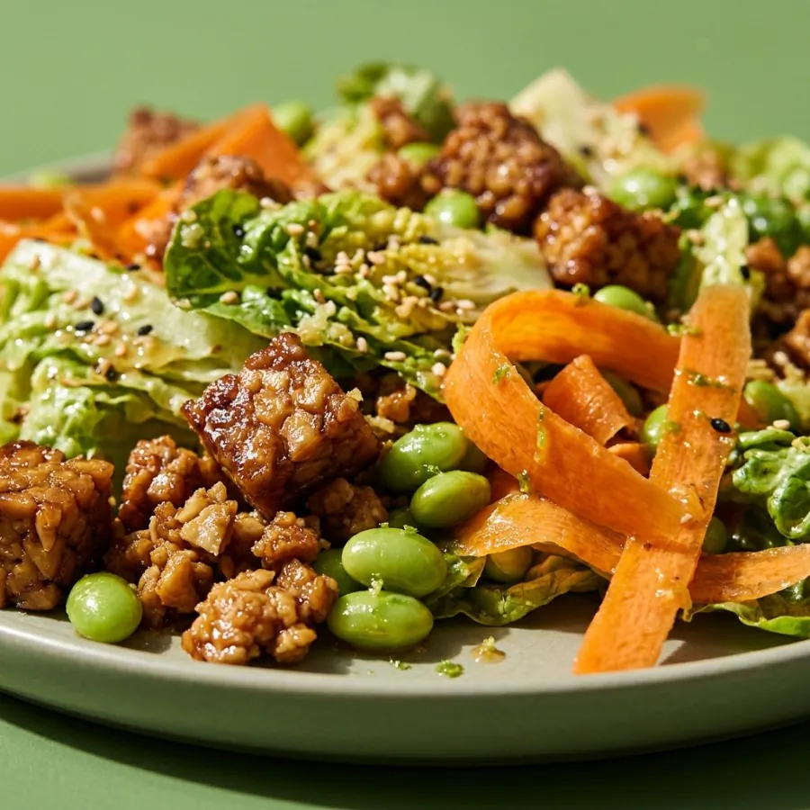 Tempeh, edamame and carrot salad with ginger dressing, photo 2