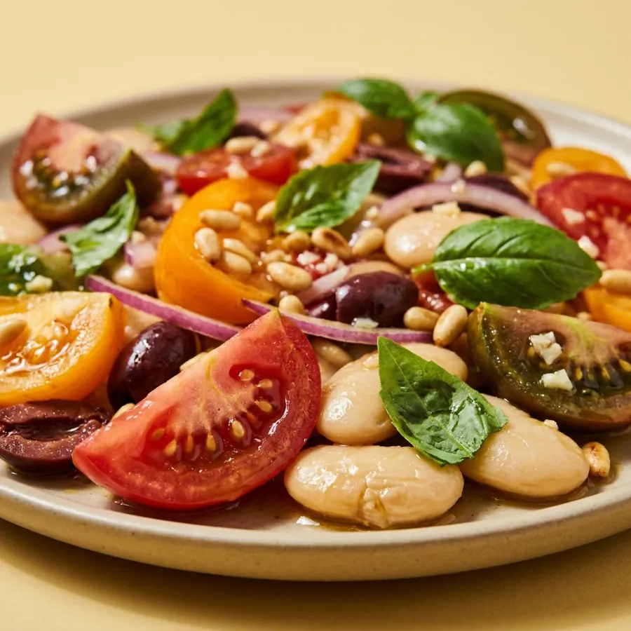Heritage tomato and butter bean salad with basil, photo 2