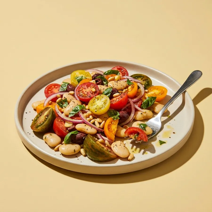 Heritage tomato and butter bean salad with basil, photo 3