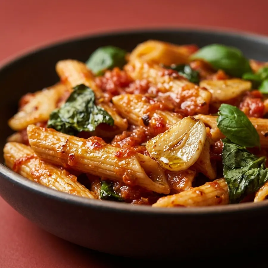 Arrabbiata with garlic and basil, photo 2