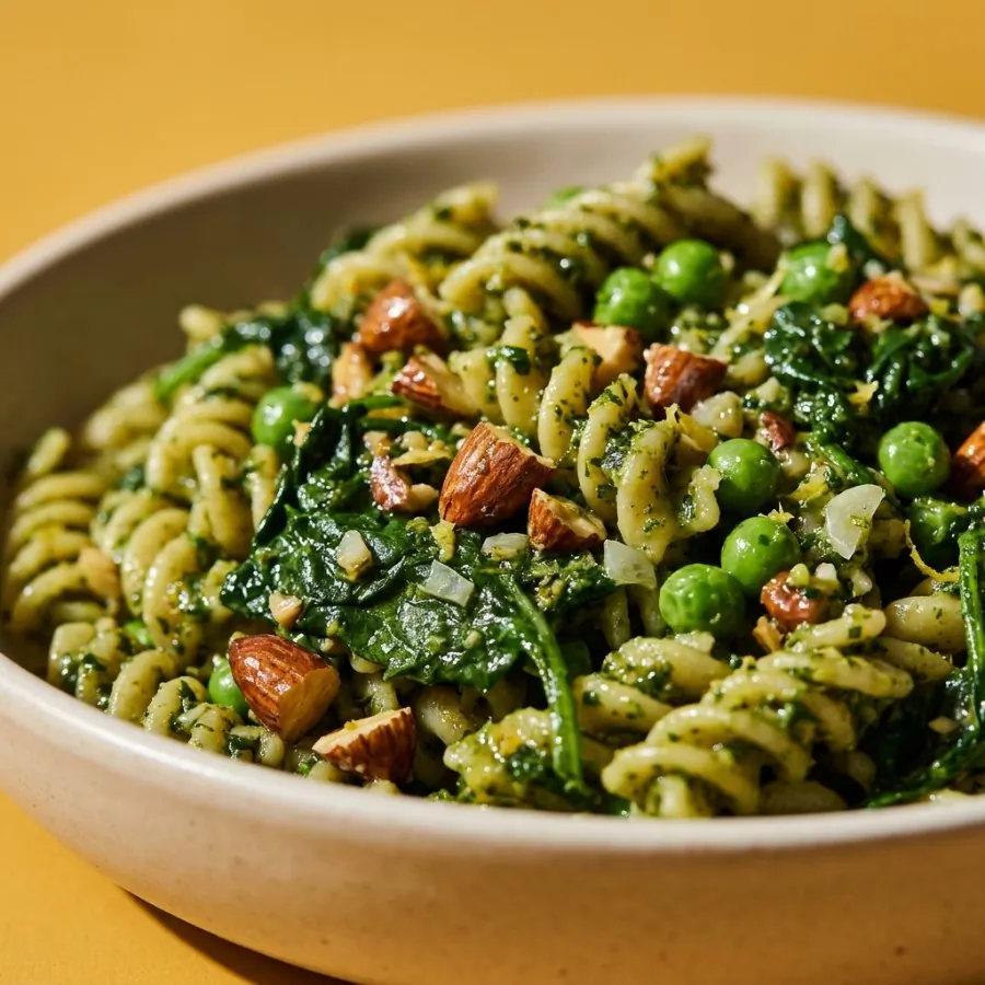 Pâtes au pesto d'épinards et d'amandes, photo 2