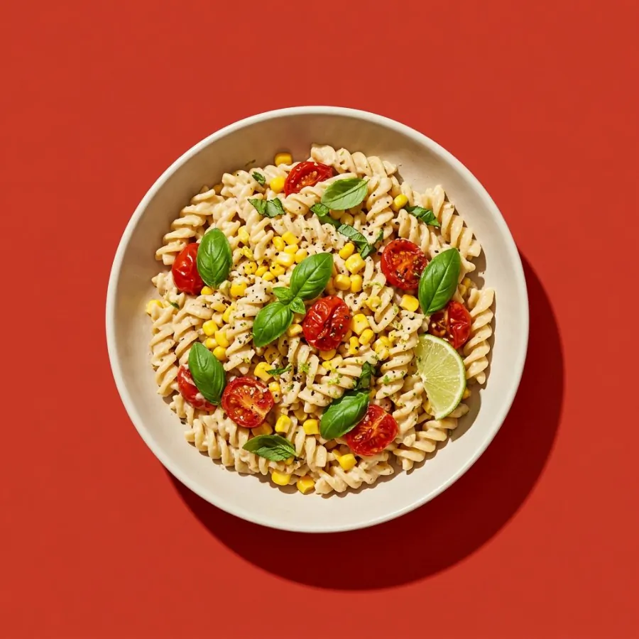 Sweetcorn and basil pasta