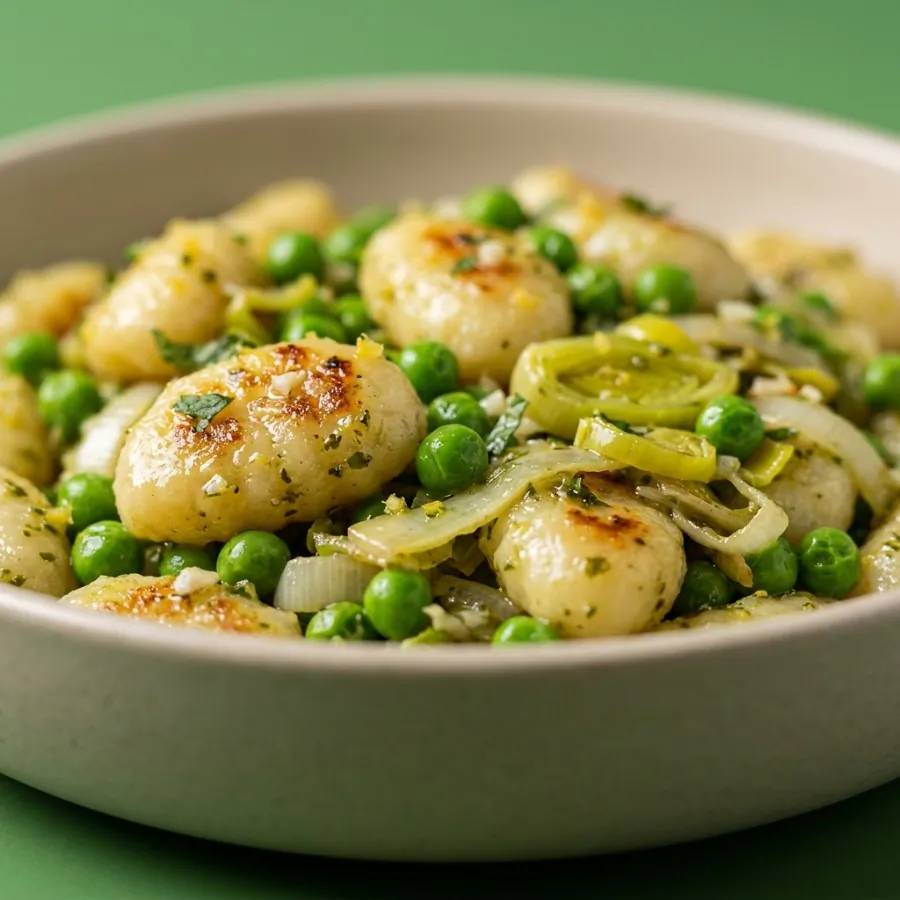 Gnocchi with leeks and peas, photo 2