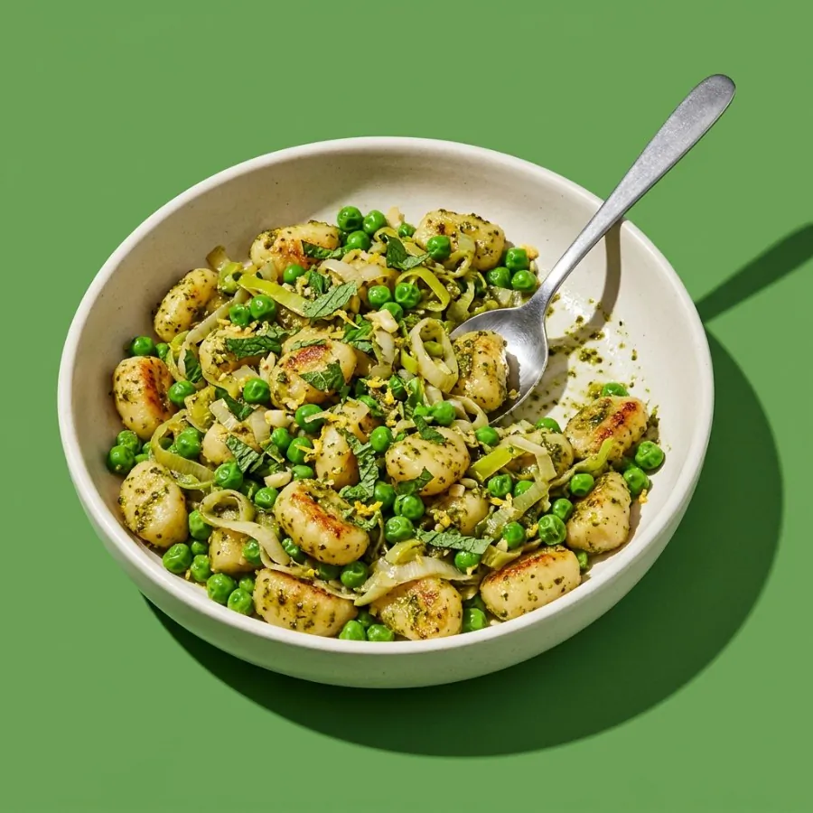 Gnocchi with leeks and peas, photo 3