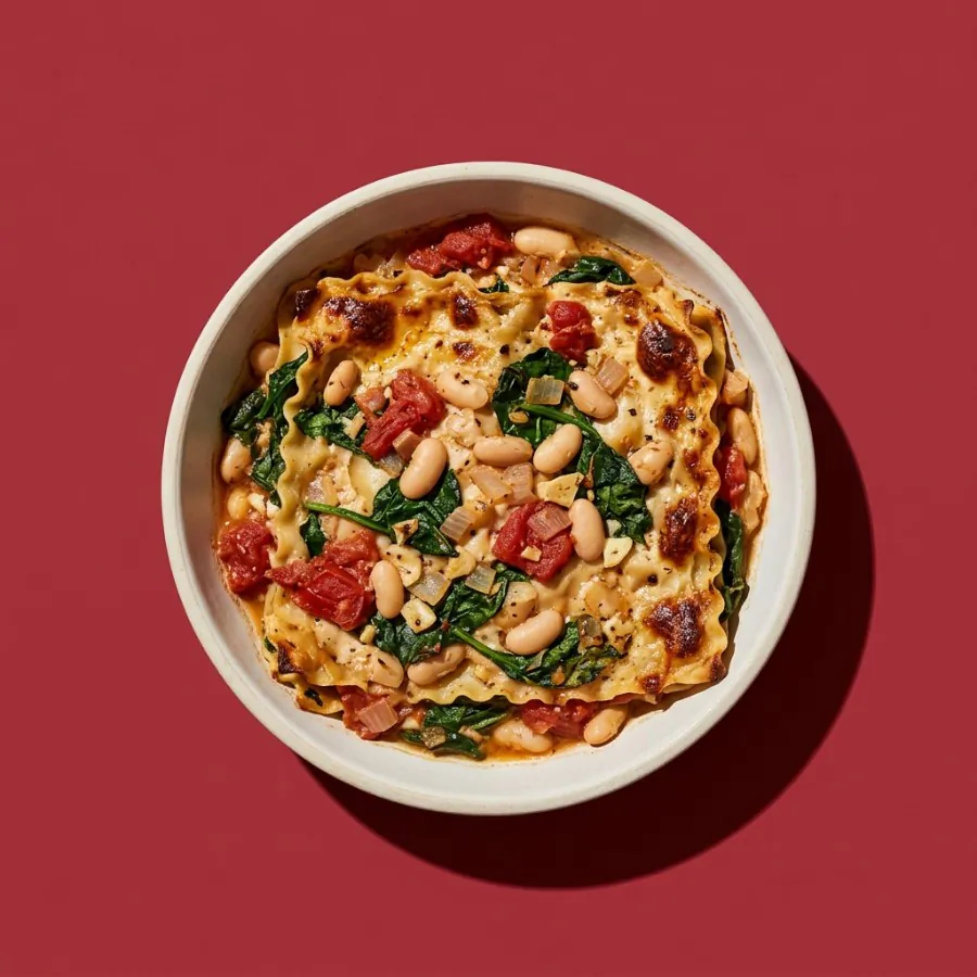 Spinach and white bean lasagne