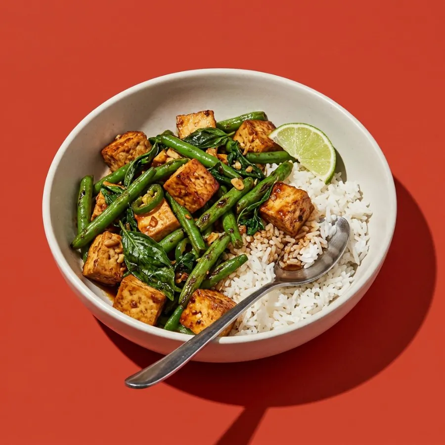 Basil tofu with green beans and chilli, photo 3
