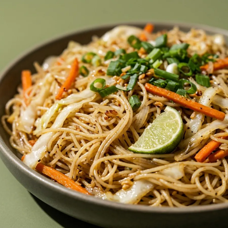 Pancit-style rice noodles with cabbage and carrot, photo 2
