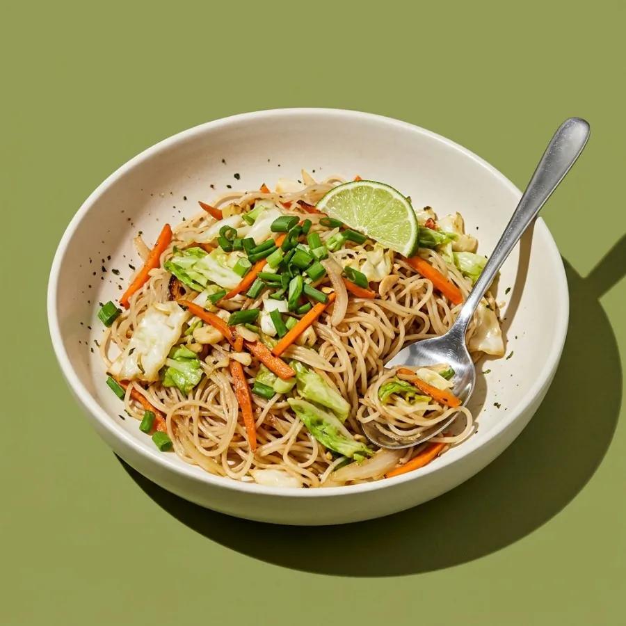 Pancit-style rice noodles with cabbage and carrot, photo 3