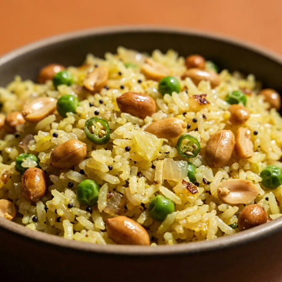 Lemon and mustard seed rice with peanuts, photo 2
