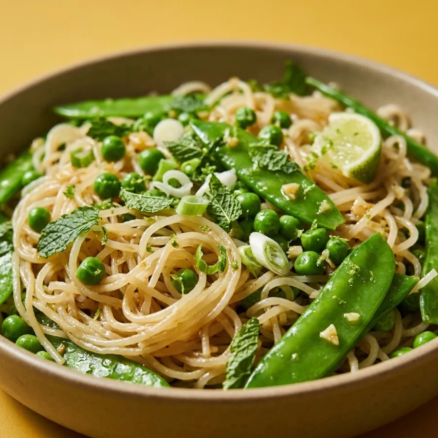 Pea, mangetout and mint rice noodles, photo 2
