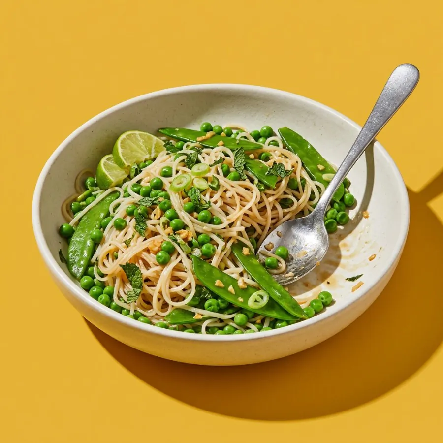 Pea, mangetout and mint rice noodles, photo 3