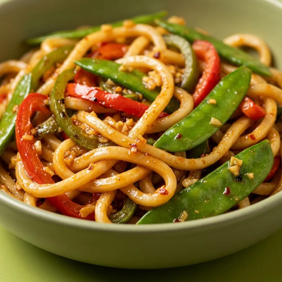 Sweet chilli udon with peppers and mangetout, photo 2