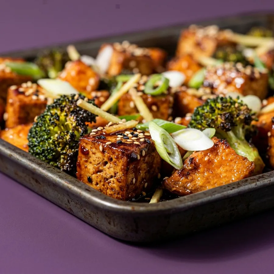 Maple tamari tofu with broccoli and sweet potato, photo 2