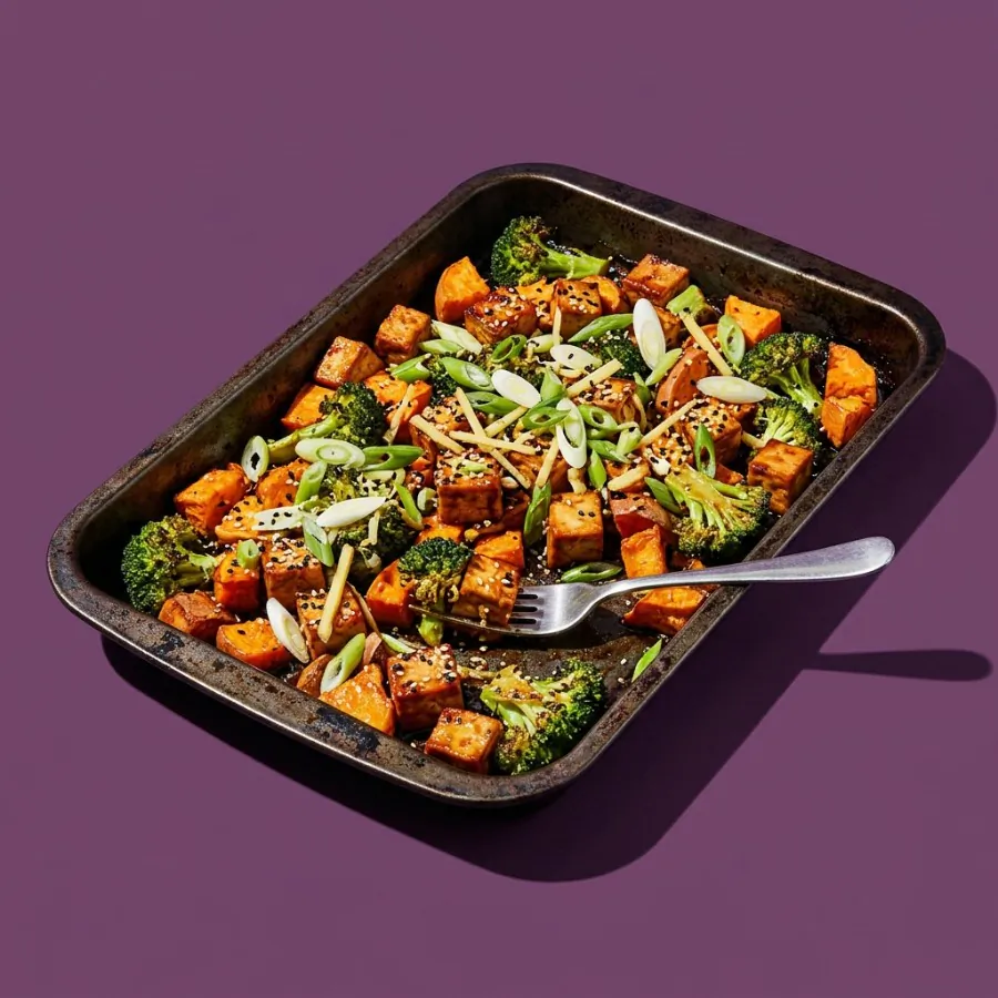 Maple tamari tofu with broccoli and sweet potato, photo 3