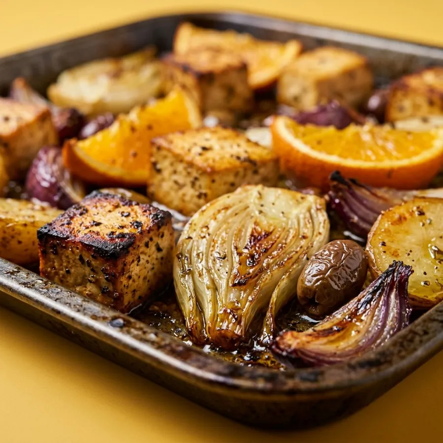 Roast fennel, orange and olive traybake with tofu, photo 2