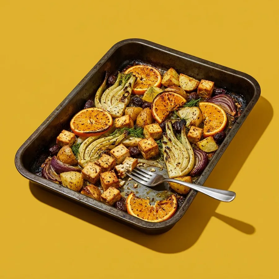 Roast fennel, orange and olive traybake with tofu, photo 3