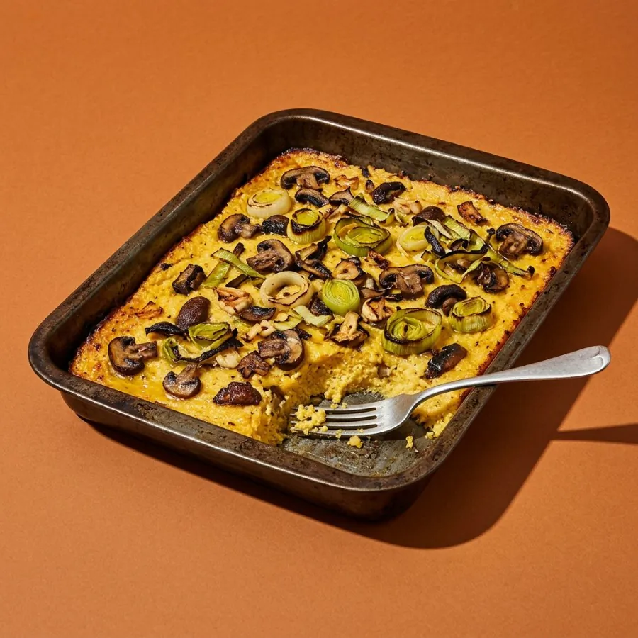 Baked polenta with mushrooms and leeks, photo 3