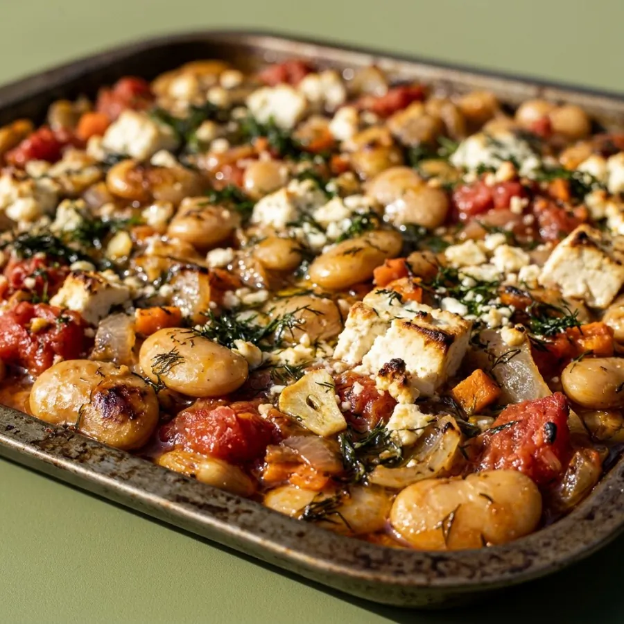 Butter bean and dill bake with vegan feta, photo 2