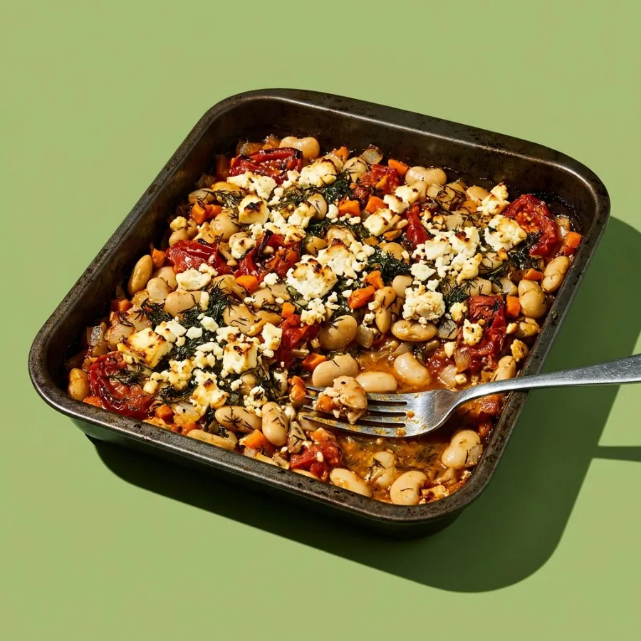 Butter bean and dill bake with vegan feta, photo 3