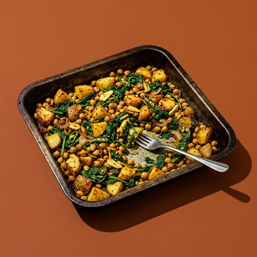 Saag aloo traybake with chickpeas, photo 3