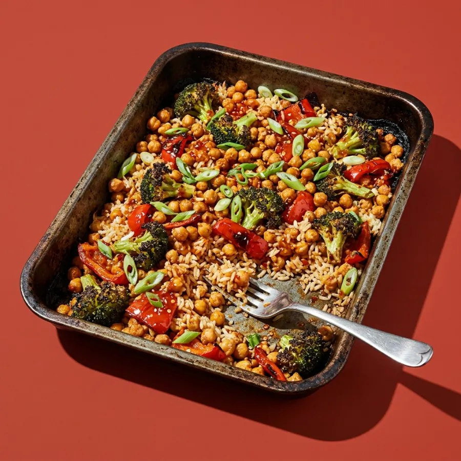 Crispy chilli chickpea and broccoli traybake, photo 3