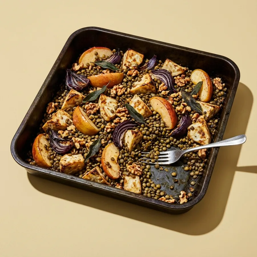 Roast celeriac, apple and lentil traybake with sage, photo 3