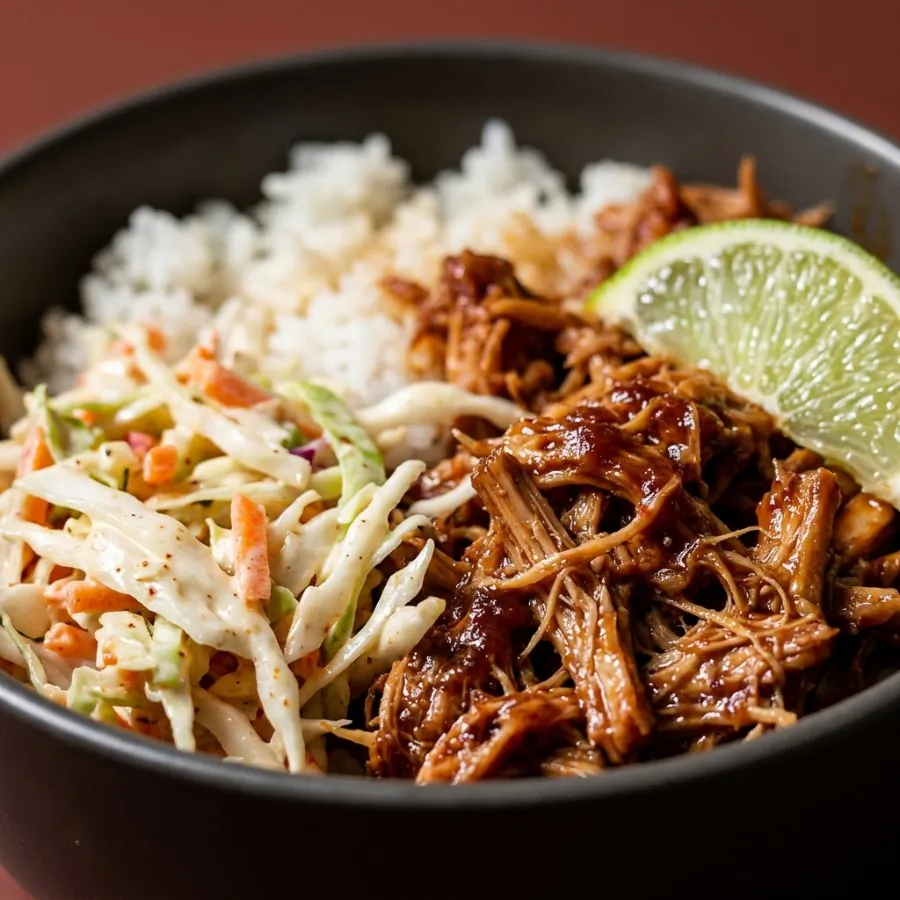 Pulled jackfruit rice bowl with slaw and lime, photo 2