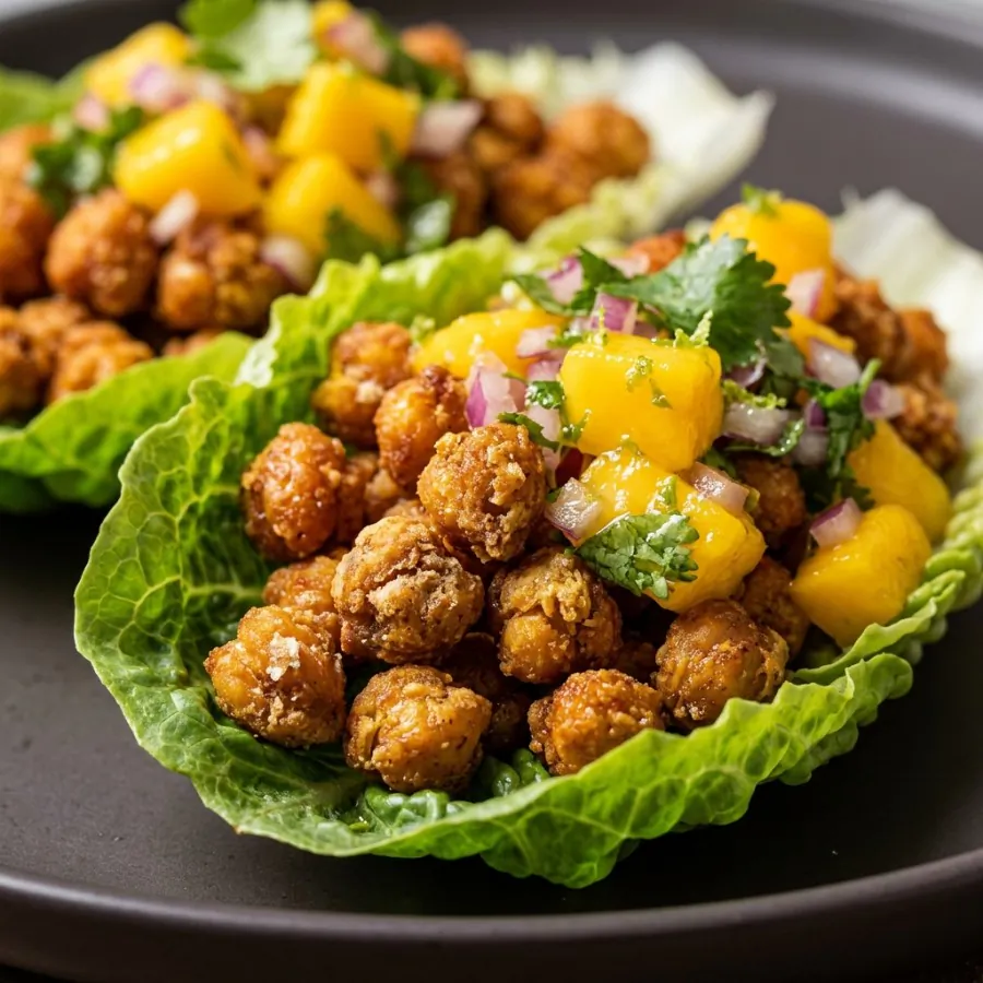 Crispy chickpea lettuce cups with mango salsa, photo 2