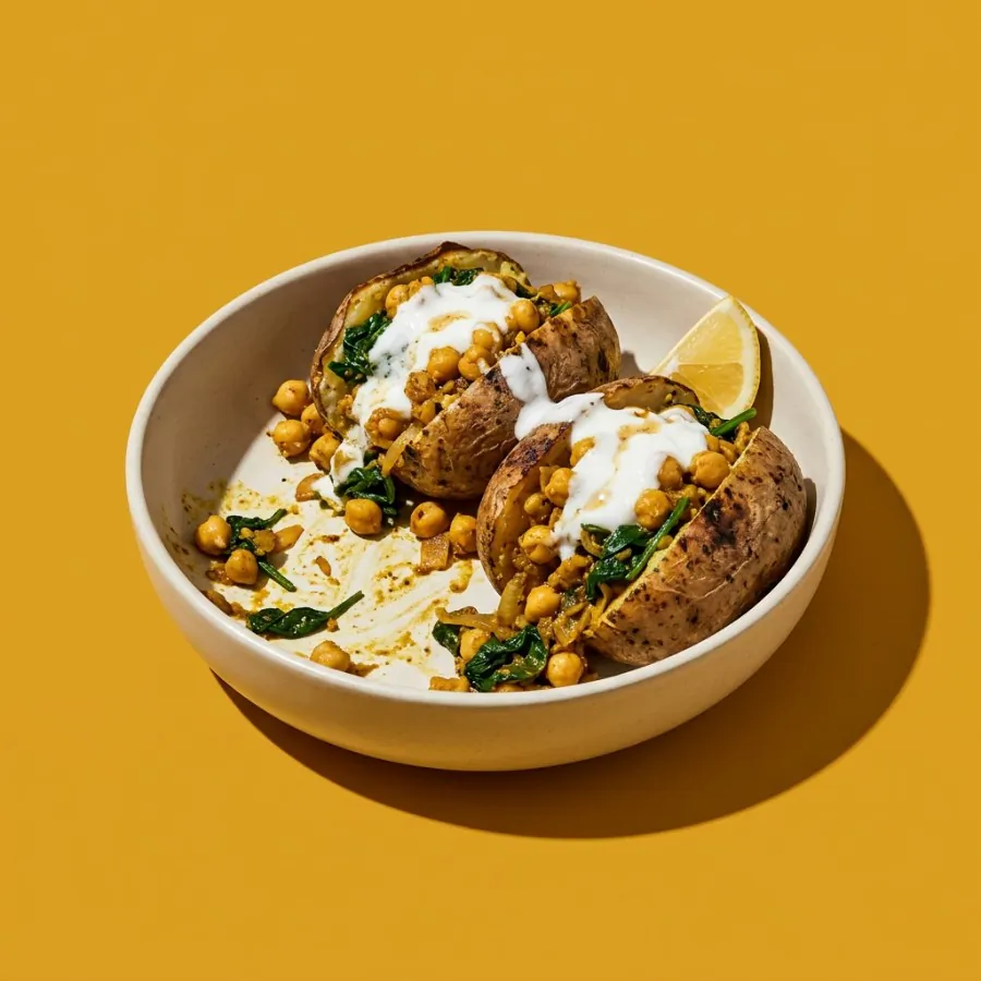 Curried chickpea jacket potatoes with coconut yogurt, photo 3