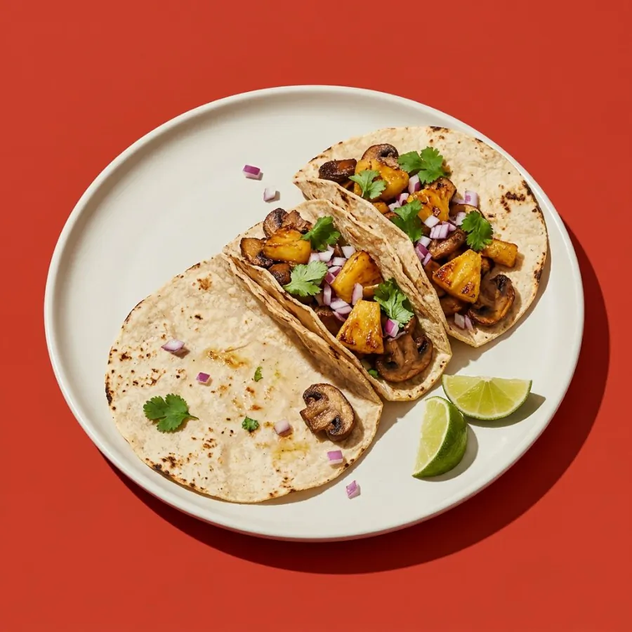 Tacos de champiñones y piña, foto 3