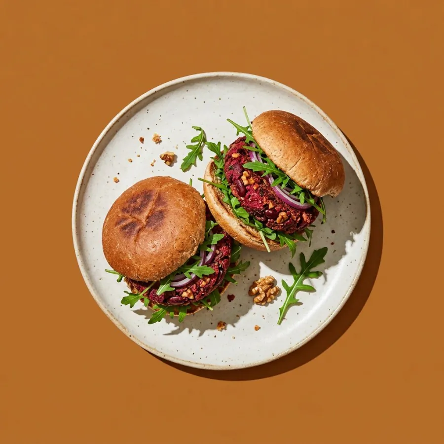 Beetroot and walnut burgers
