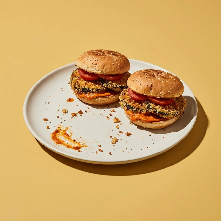 Crispy aubergine burgers with harissa mayo, photo 3