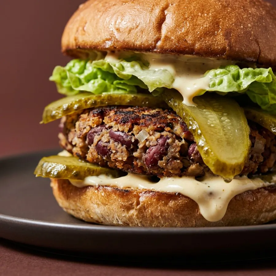Smoky kidney bean burgers with gherkins, photo 2