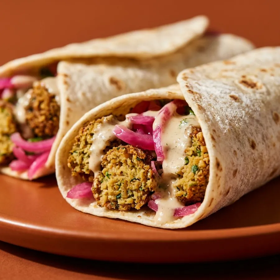 Falafel wraps with tahini and pickled onion, photo 2