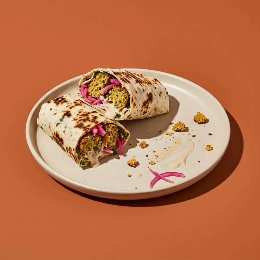 Falafel wraps with tahini and pickled onion, photo 3