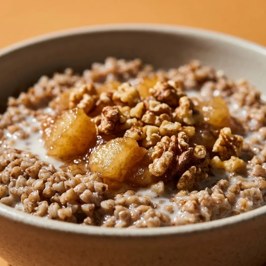 Buckwheat porridge with stewed apple, photo 2